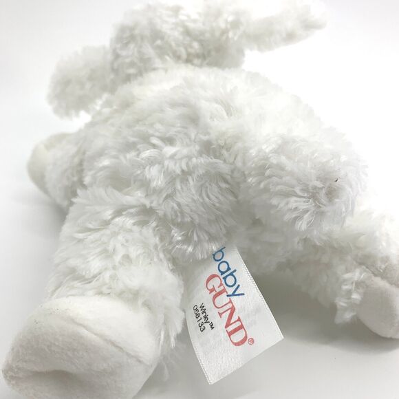 Baby Gund CUTE SOFT WHITE WINKY LAMB RATTLE 8" Plush STUFFED ANIMAL TOY - Picture 4 of 7